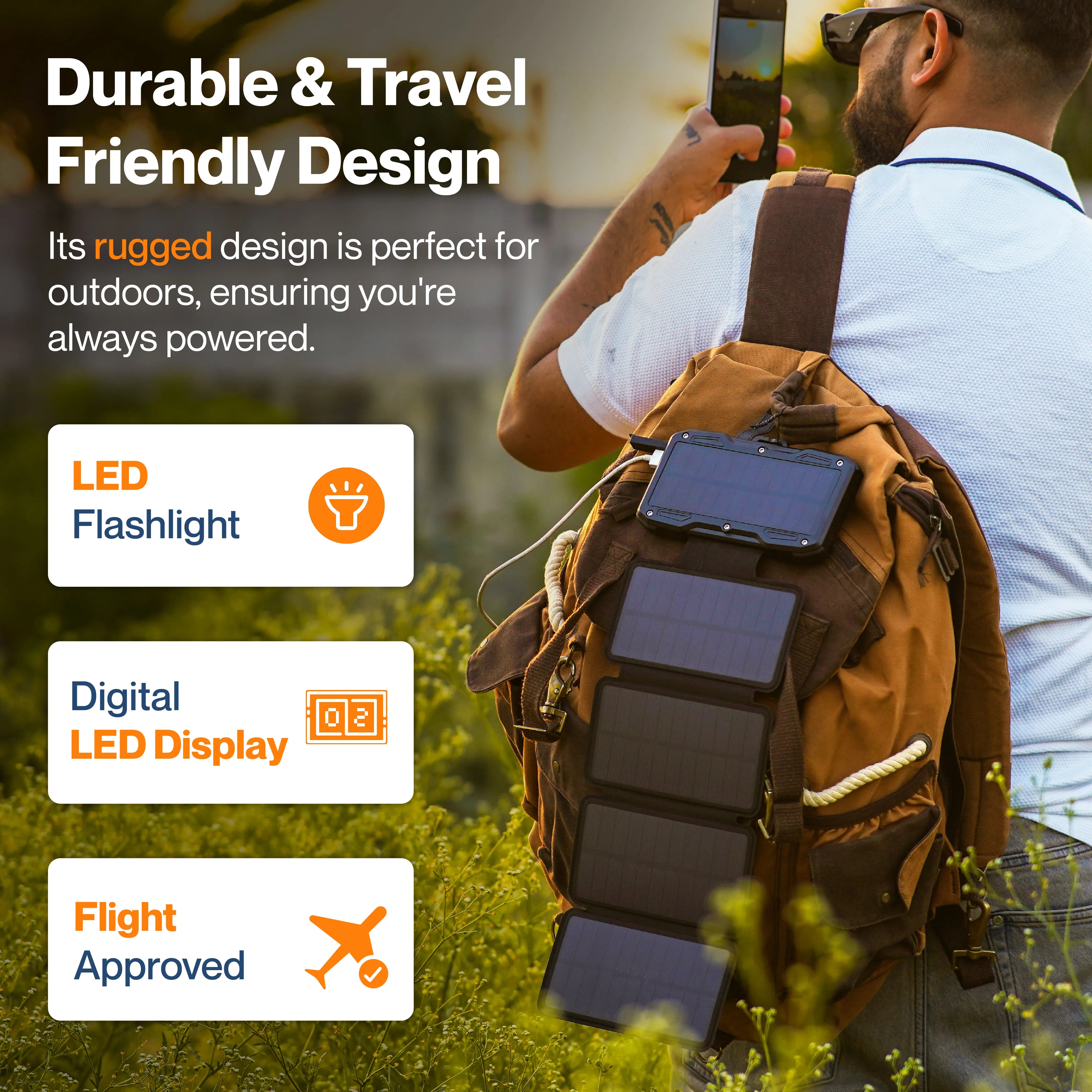 Solar 10K charging smartphone via USB output – Ambrane India